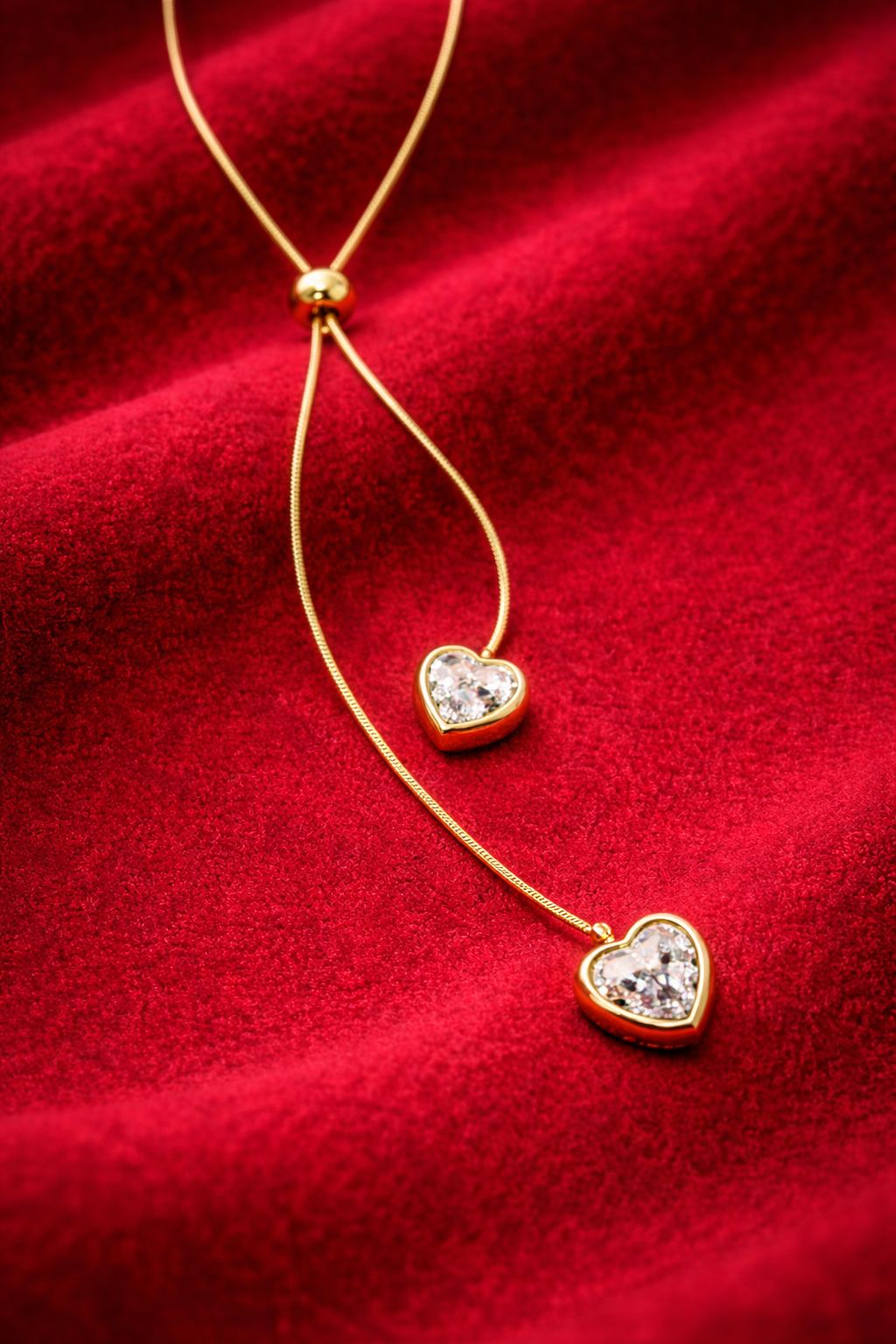 Luna Adjustable Heart Slider Necklace