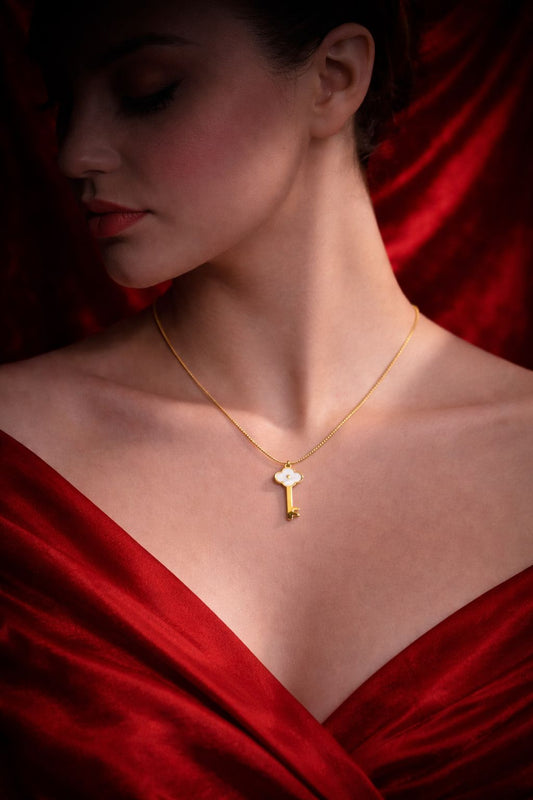 Clover Key Charm Pendant Necklace