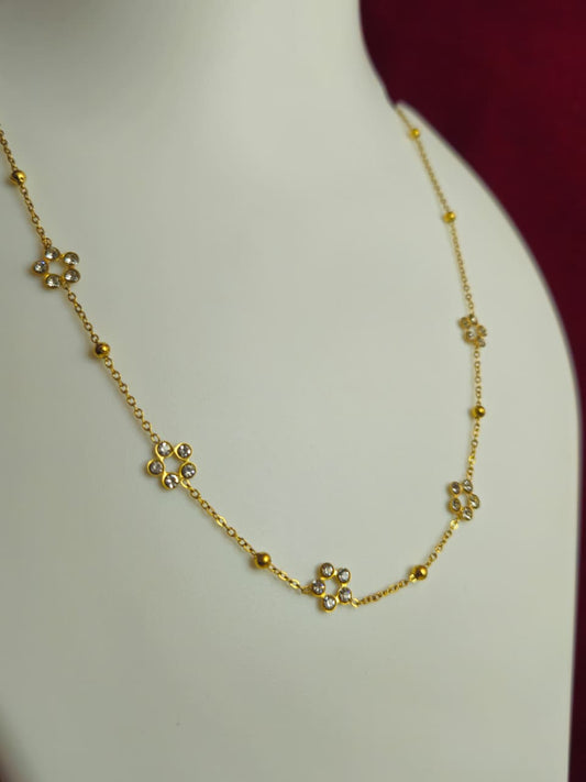 Floral Crystal Charm Necklace