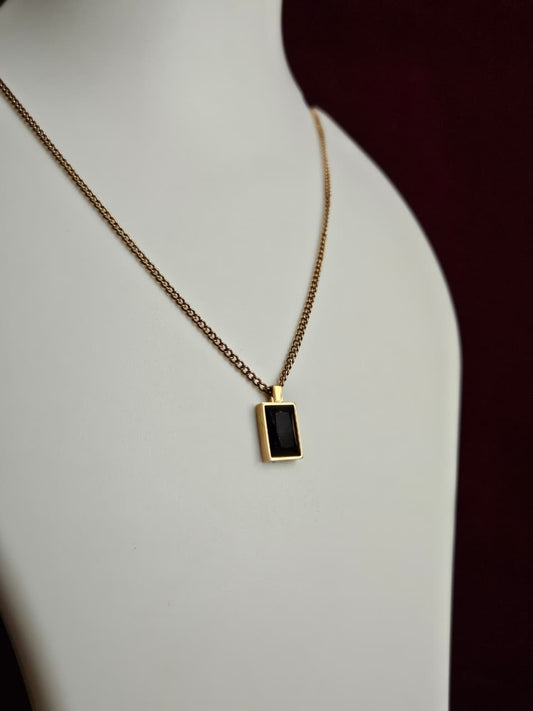 Midnight Edge Pendant Necklace