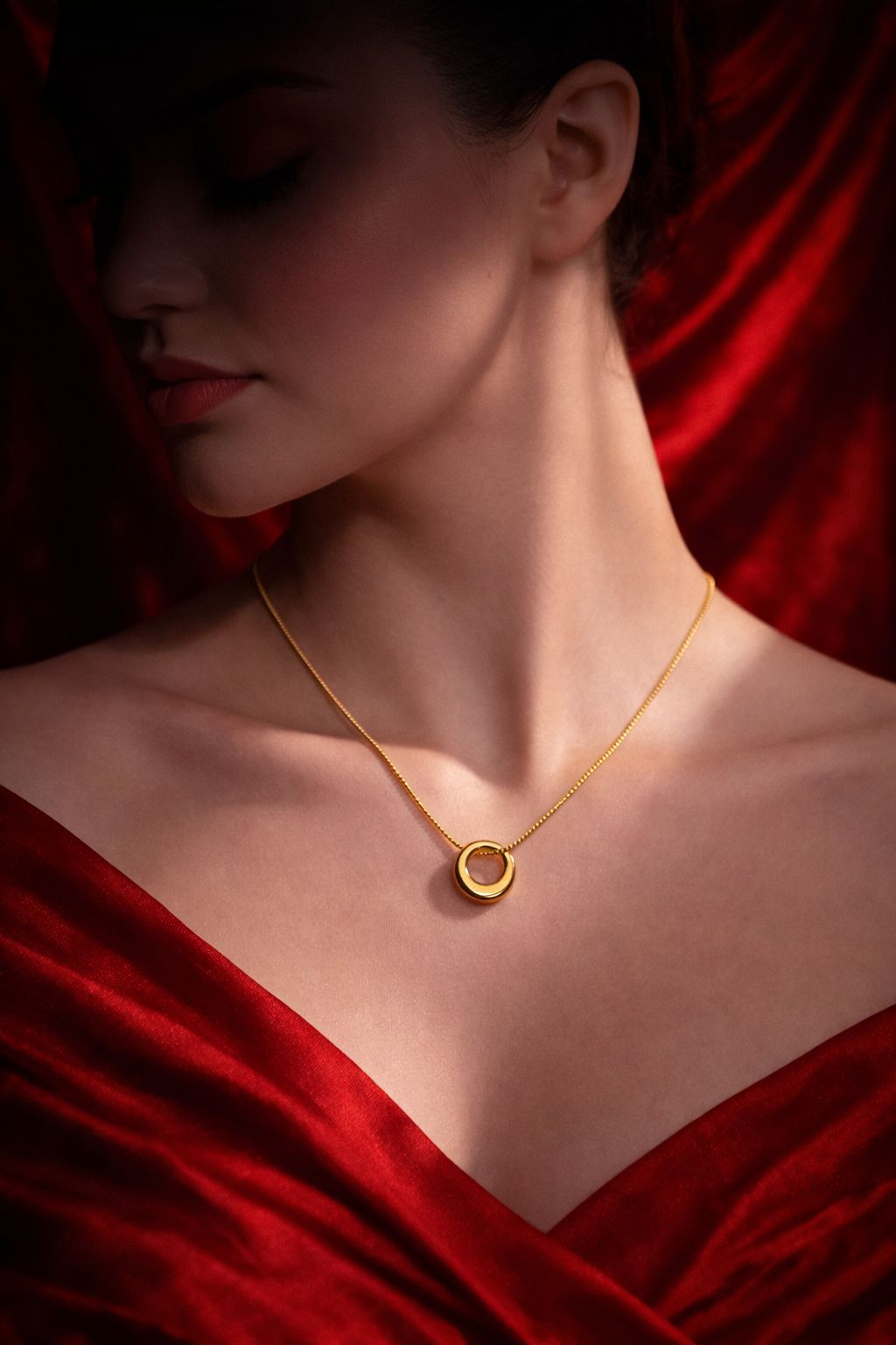 Aura Double Ring Pendant Necklace