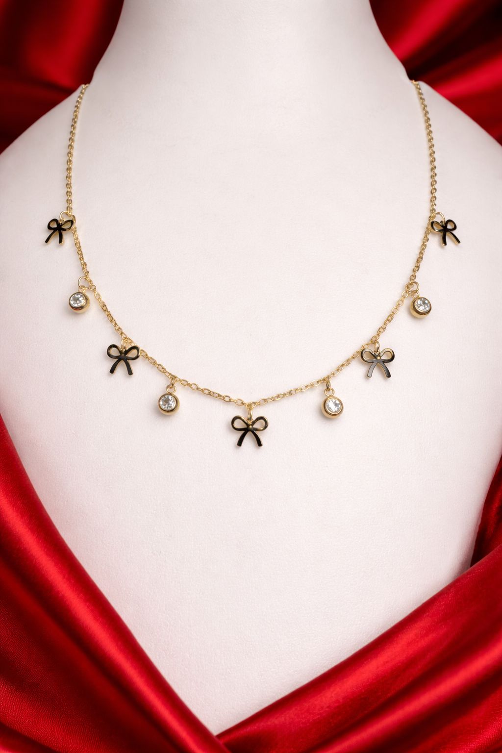 Veloura Bow Charm Necklace