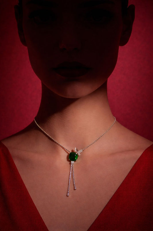 Emerald Muse Butterfly Tassel Necklace