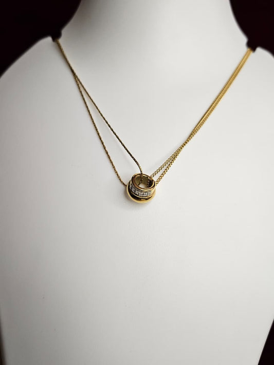 Dual Layer Crystal Barrel Necklace