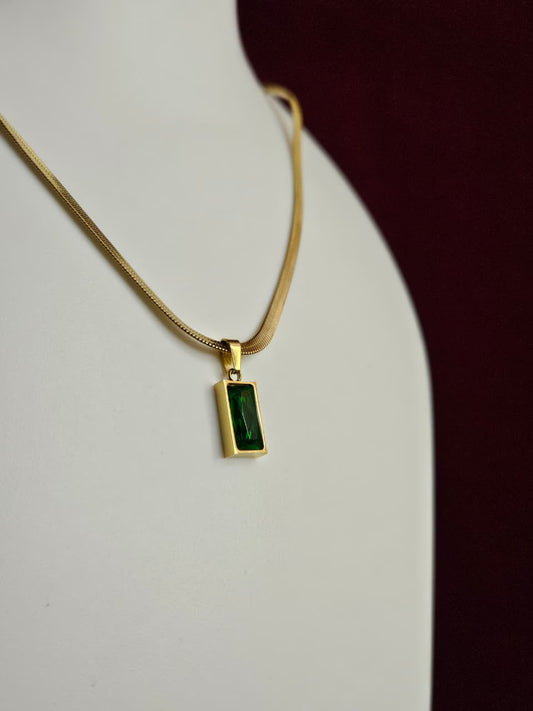 Emerald Edge Pendant Necklace