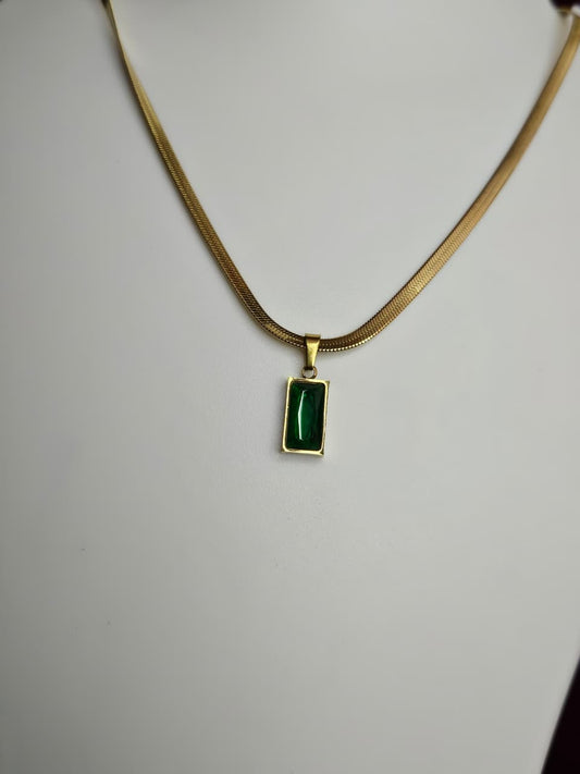 Emerald Edge Pendant Necklace