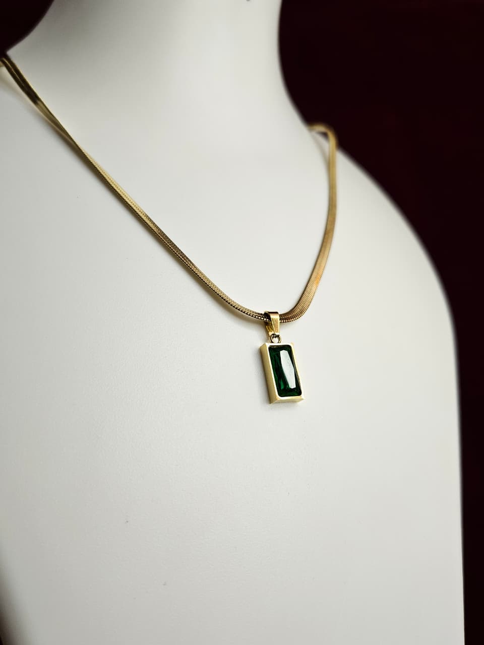 Emerald Edge Pendant Necklace