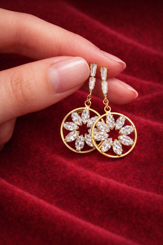 Floral Circle Crystal Drop