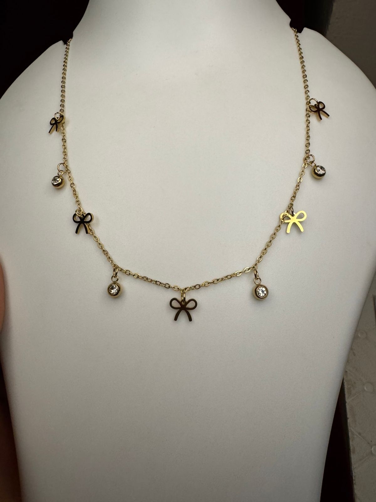 Veloura Bow Charm Necklace