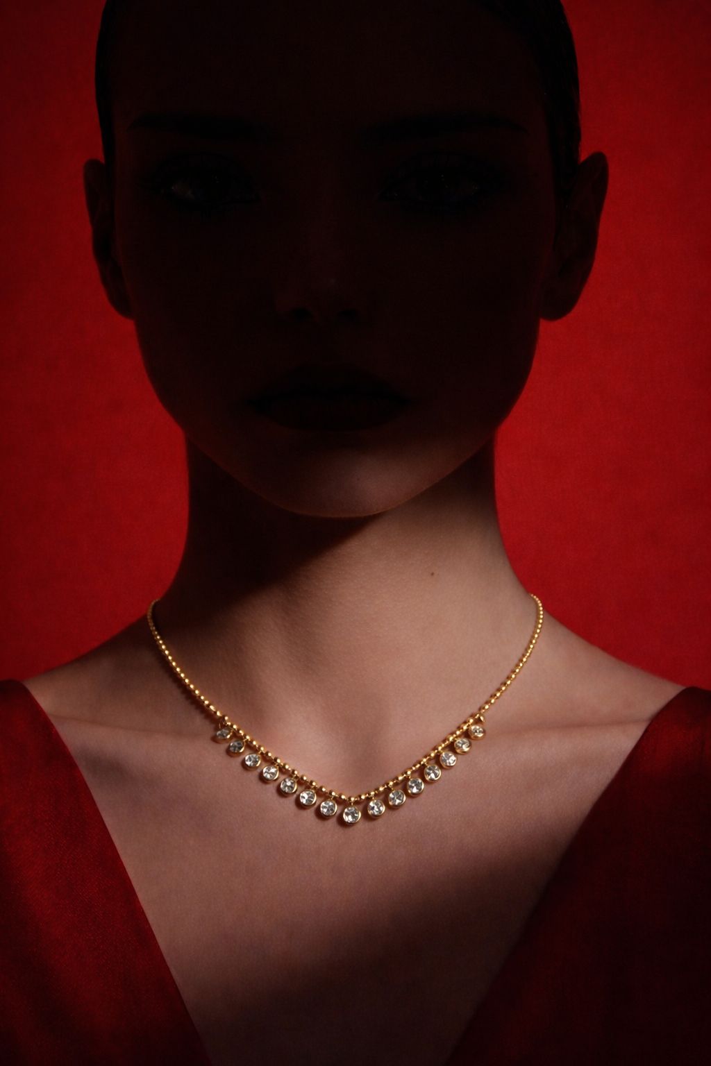 Ethereal V-Drop Crystal Necklace