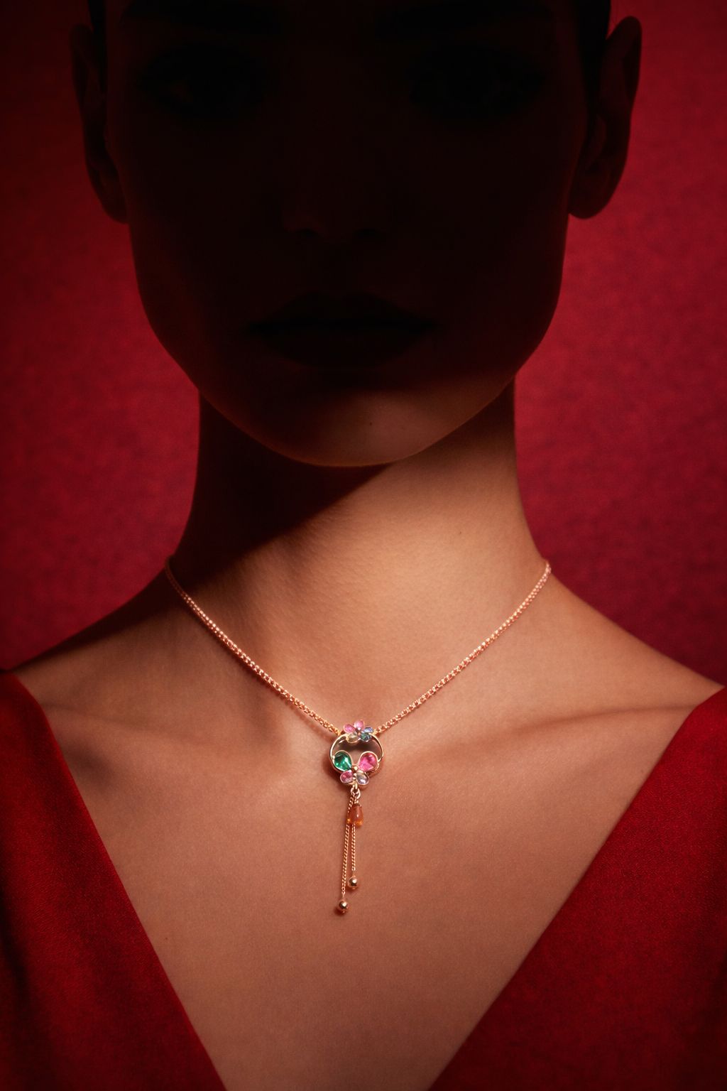 Bloom Drop Multicolor Pendant Necklace