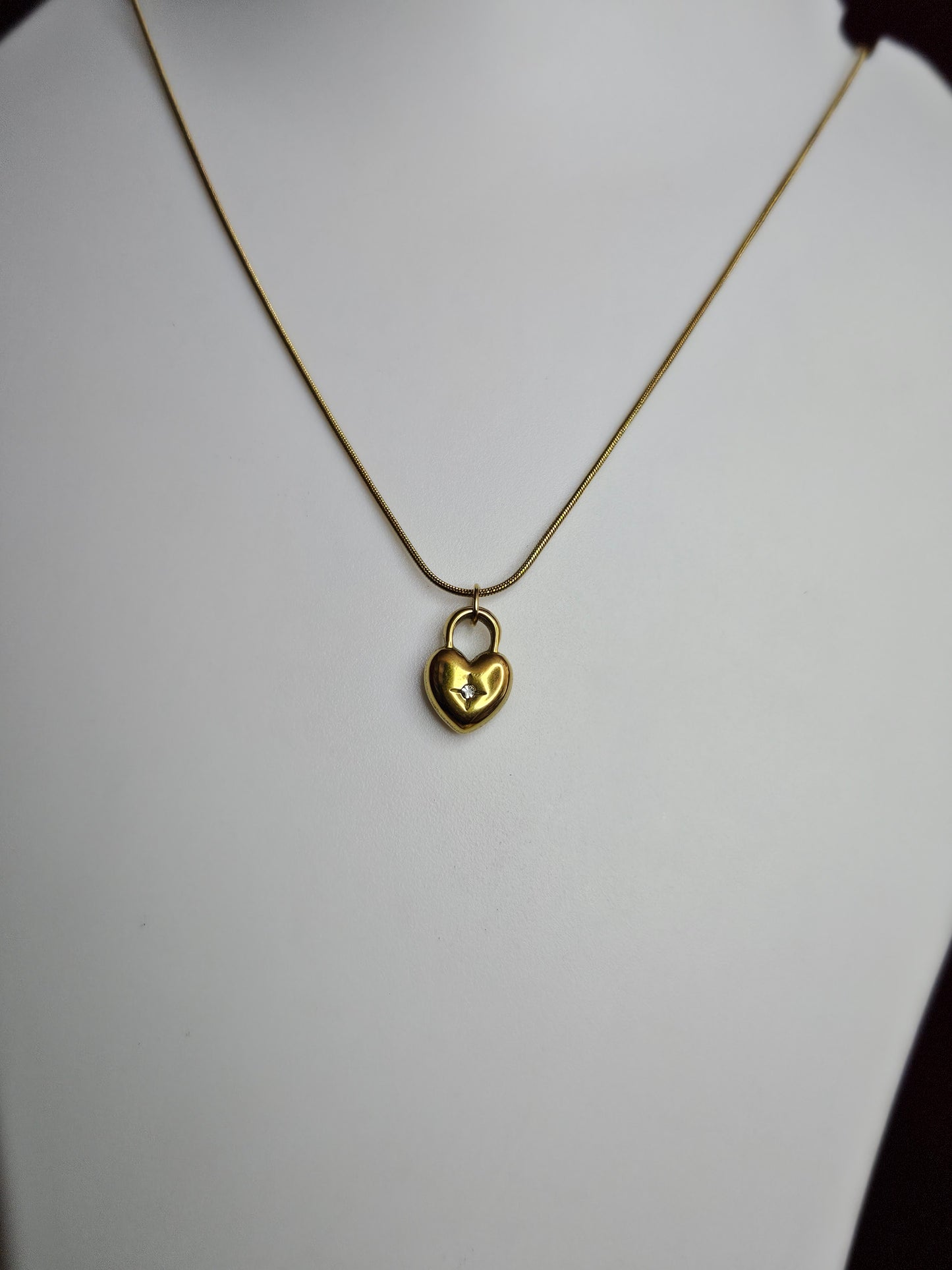 Golden Heart Lock Necklace